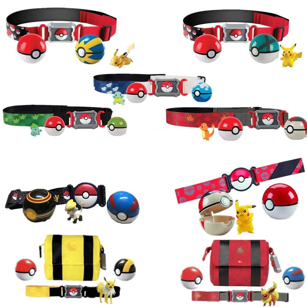 Pokemon Poke Ball Gürtel mit 2x Pokeball und 1x Figur