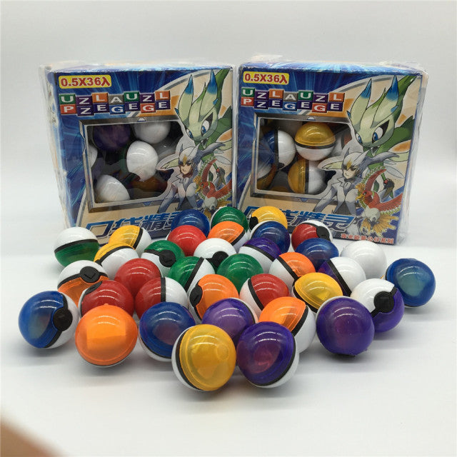 36er Set Kleine Pokémon Bälle mit Figur und Sticker