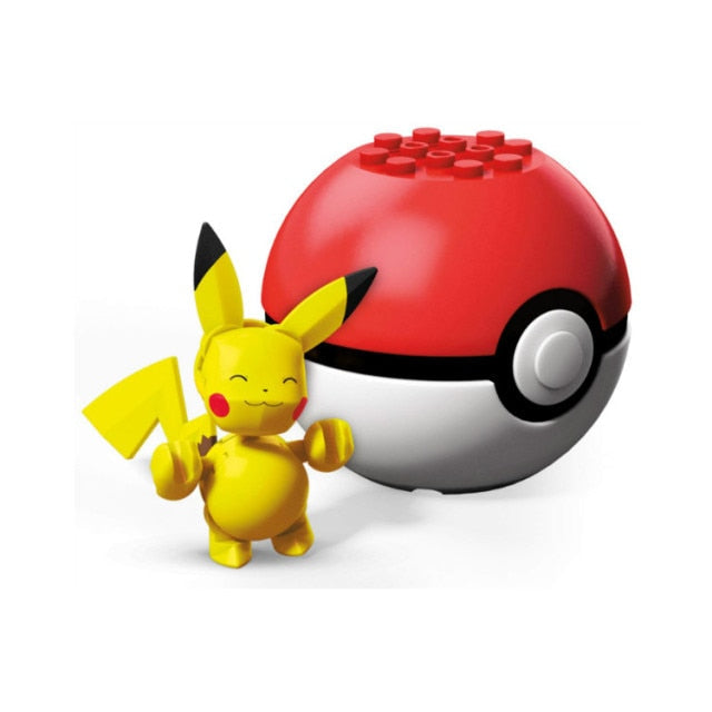 Pokeball Baustein mit Pokemon Figur - verschiedene Motive