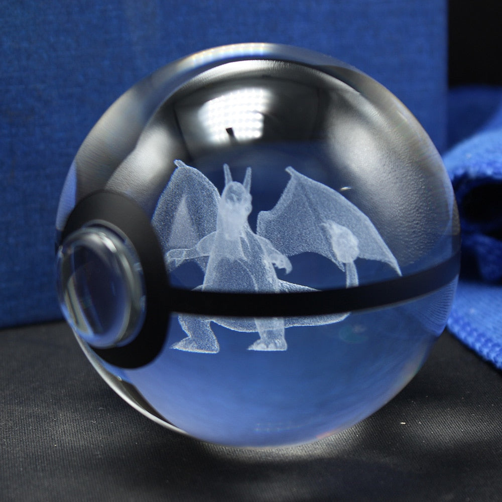 Charizard Glurak Crystal Pokemon Go Ball mit 3D Effekt