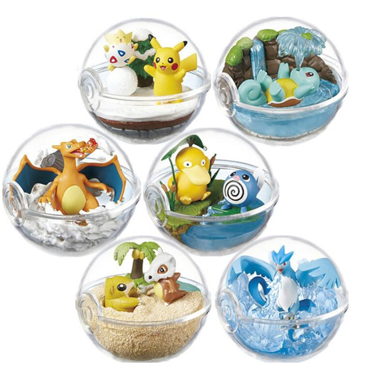 Pokemon Terrarium Collection mit Schiggy, Enton, Glurak, Articuno, Cubone, Togepi, Poliwag